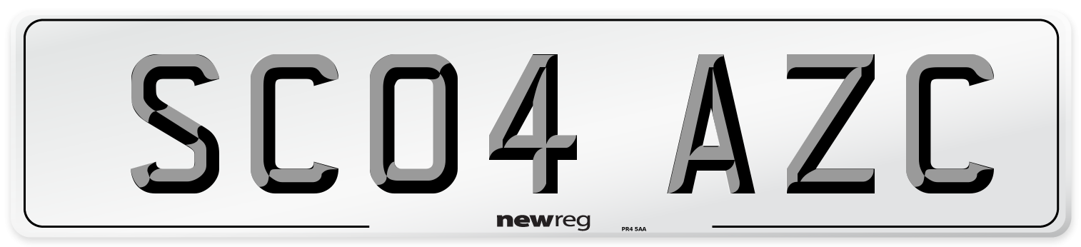 SC04 AZC Number Plate from New Reg